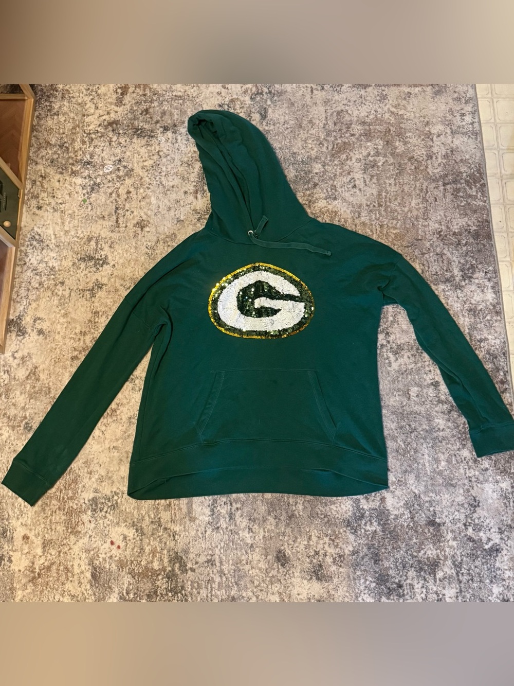 Victoria's Secret Green Bay packers Sequin Logo Hoodie Sweater